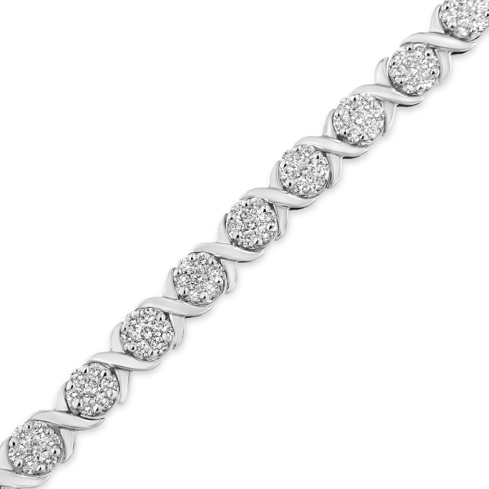 14K White Gold Diamond Tennis Bracelet, 6.33 Cttw, I-J Color, SI2-I1 Clarity