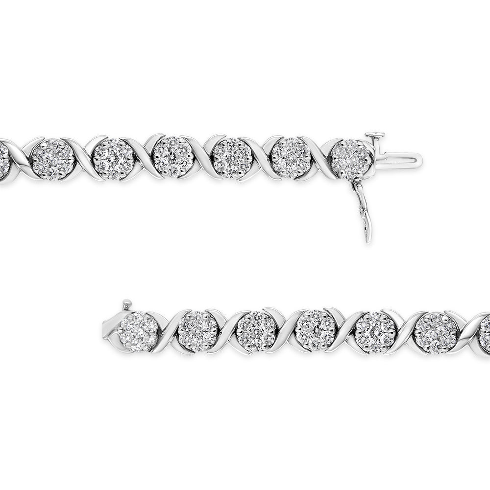 14K White Gold Diamond Tennis Bracelet, 6.33 Cttw, I-J Color, SI2-I1 Clarity