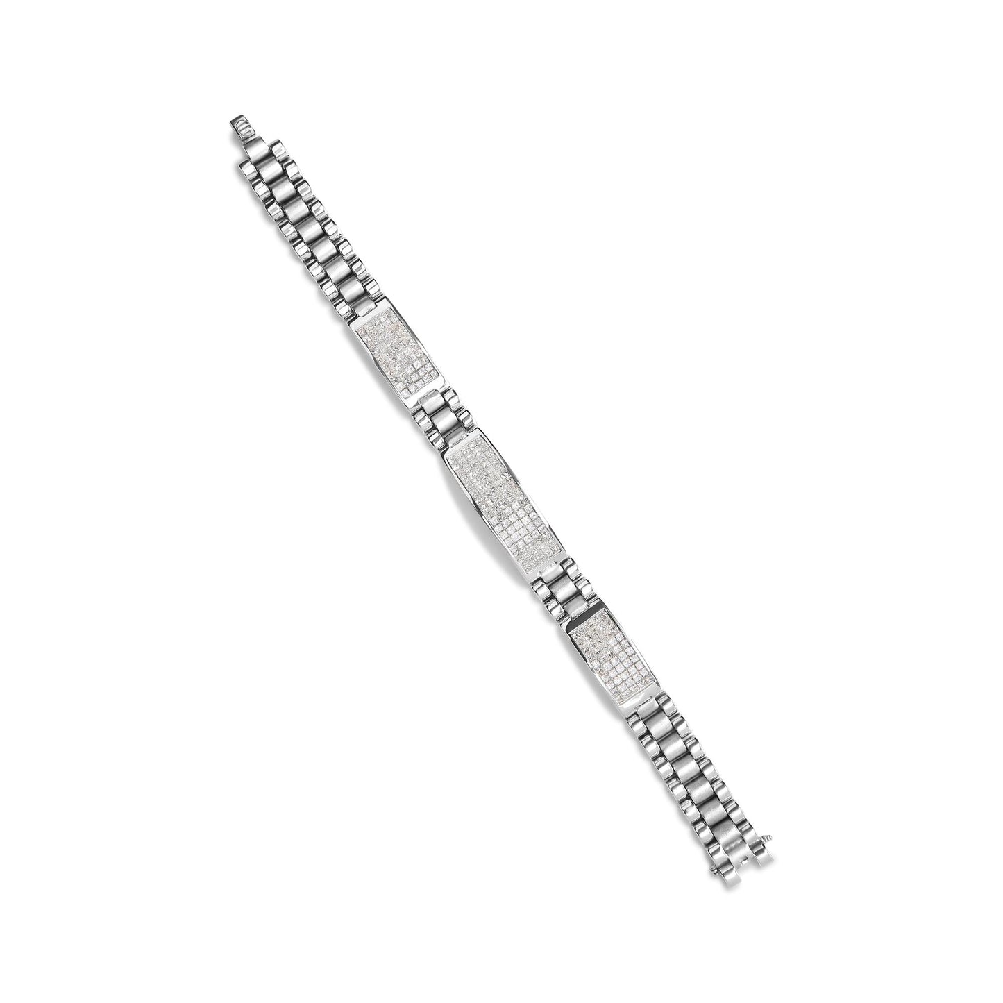 14K White Gold Men's Diamond Tennis Bracelet (G-H Color, VS1-VS2 Clarity)