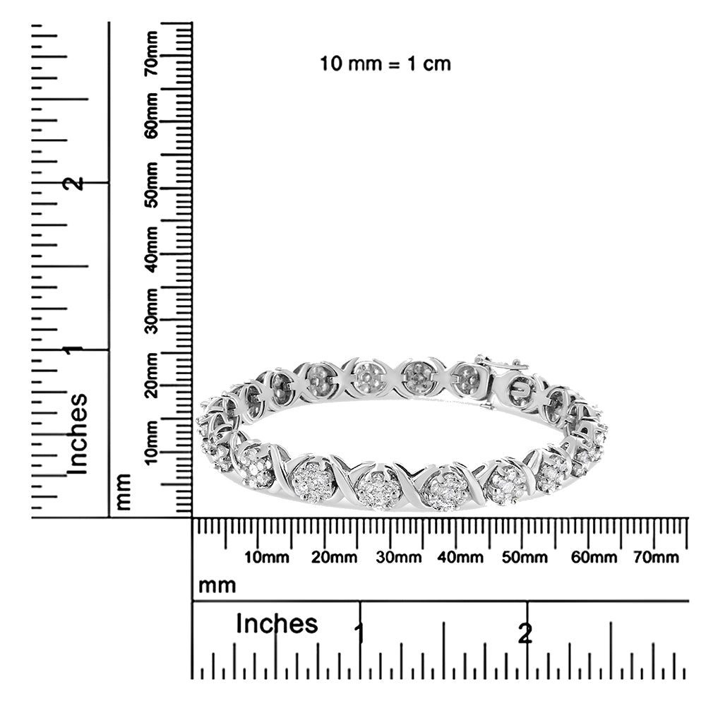 14K White Gold Diamond Tennis Bracelet, 6.33 Cttw, I-J Color, SI2-I1 Clarity