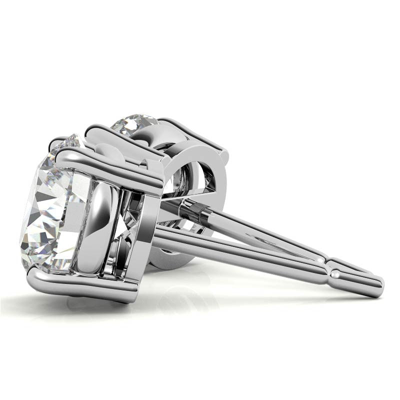 1 CTW Lab Grown Diamond Stud Earrings in 14k Gold Overlay, AGI Certified