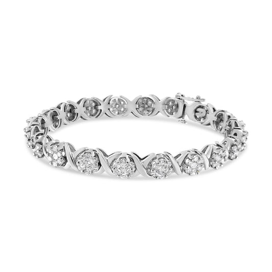 14K White Gold Diamond Tennis Bracelet, 6.33 Cttw, I-J Color, SI2-I1 Clarity