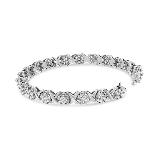 14K White Gold Diamond Tennis Bracelet, 6.33 Cttw, I-J Color, SI2-I1 Clarity