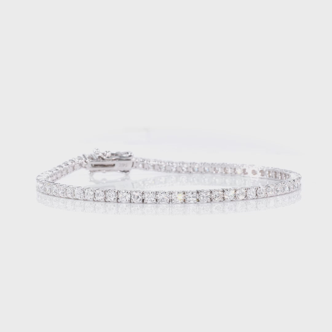 AGI Certified 4.00 CTW Lab-Grown Diamond Tennis Bracelet in 14K Gold