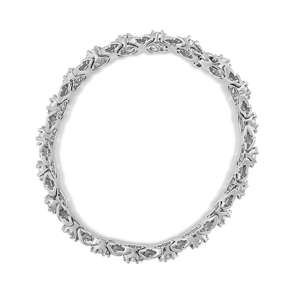 14K White Gold Diamond Tennis Bracelet, 6.33 Cttw, I-J Color, SI2-I1 Clarity