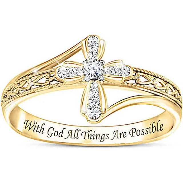 18K Cross Ring