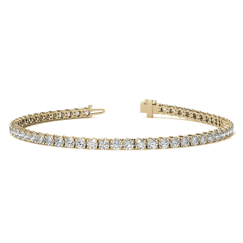AGI Certified 4.00 CTW Lab-Grown Diamond Tennis Bracelet in 14K Gold