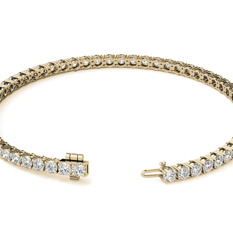 AGI Certified 4.00 CTW Lab-Grown Diamond Tennis Bracelet in 14K Gold