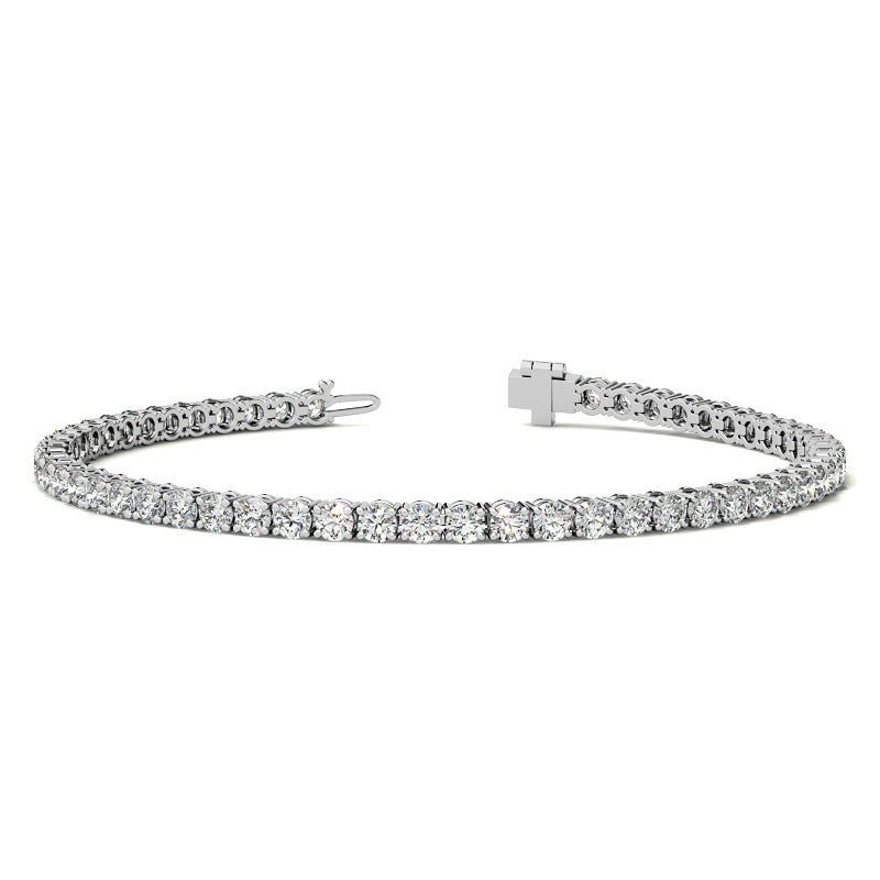 AGI Certified 4.00 CTW Lab-Grown Diamond Tennis Bracelet in 14K Gold