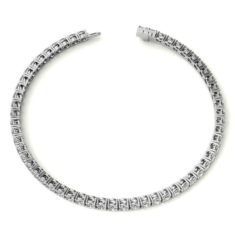 AGI Certified 4.00 CTW Lab-Grown Diamond Tennis Bracelet in 14K Gold