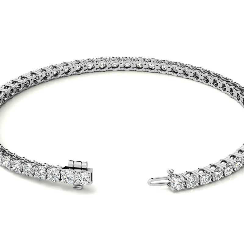 AGI Certified 4.00 CTW Lab-Grown Diamond Tennis Bracelet in 14K Gold