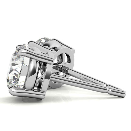 1 CTW Lab Grown Diamond Stud Earrings in 14k Gold Overlay, AGI Certified